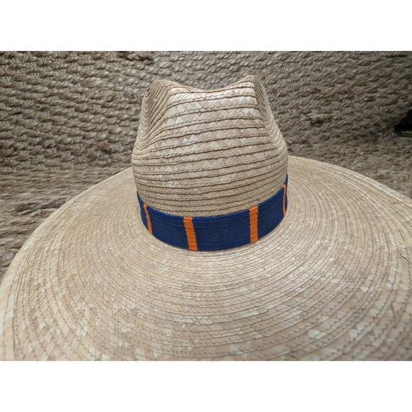 Sunshine Tienda Navy and Orange Palm Sun Hat Handmade Size XXS Auburn GameDay main image 15